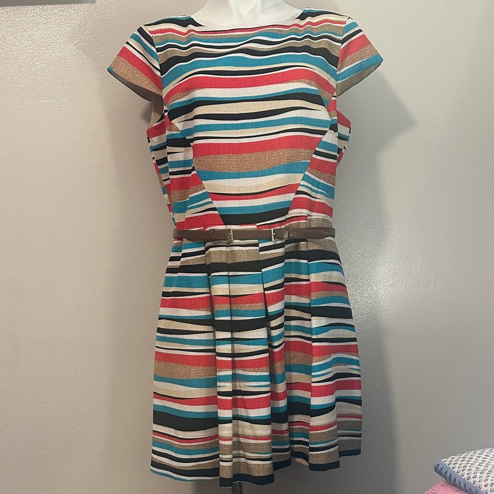 Anne Klein Colorful Striped Mini Dress